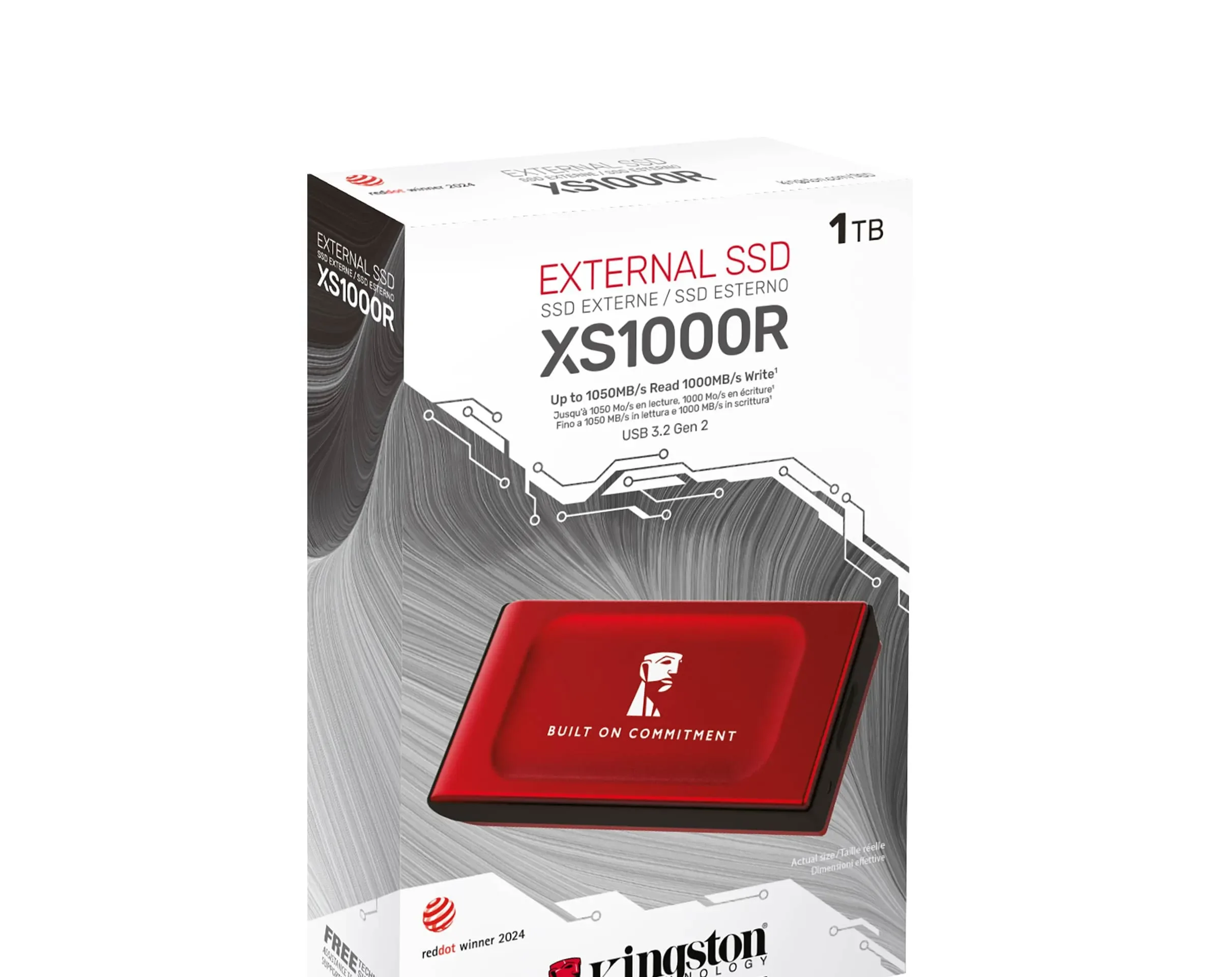 Kingston XS1000R 1TB Red USB 3.2 External SSD SXS1000R/1000GA