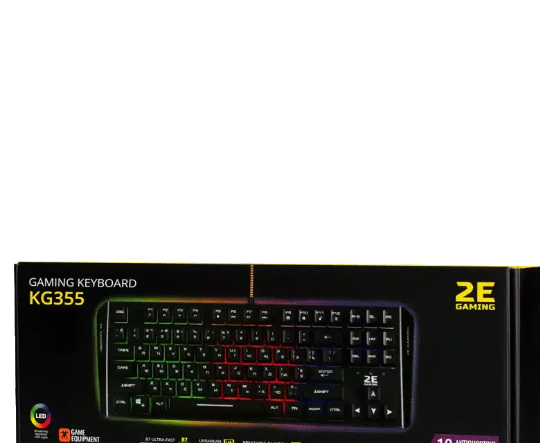 2E KG355 Gaming Keyboard LED Black 2E-KG355UBK