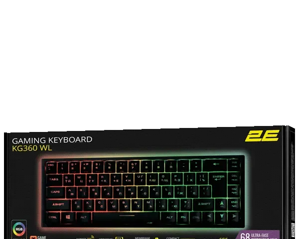 2E Gaming Keyboard KG360 RGB Wireless Black
