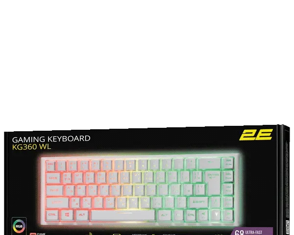 2E Gaming Keyboard KG360 RGB Wireless White