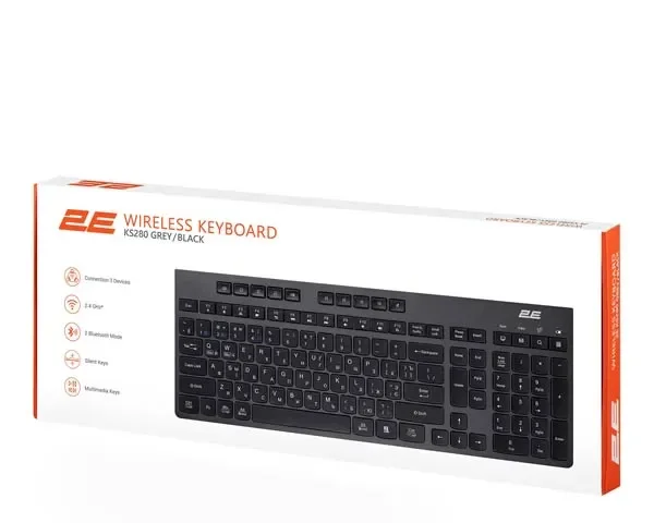 2E KS280 black-grey Wireless Keyboard 2E-KS280WBGR_AK
