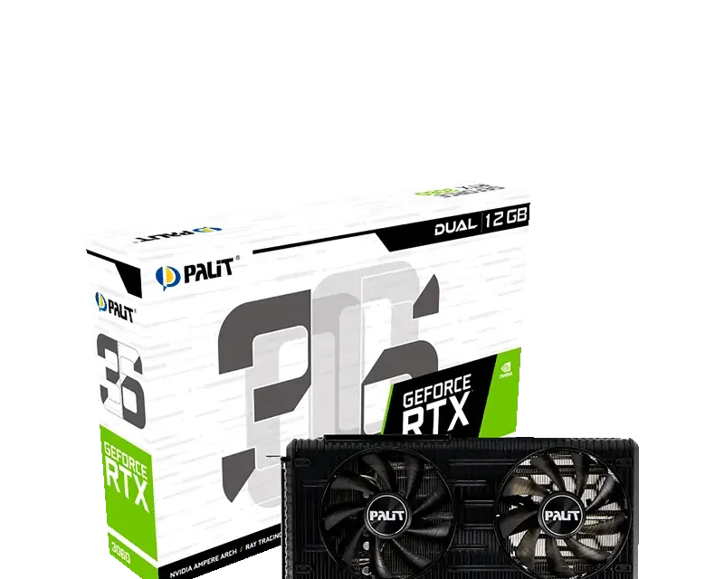 Palit DUAL GeForce RTX™ 3060 12GB NE63060019K9-190AD