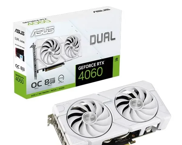 ASUS Dual GeForce RTX 4060 EVO White OC Edition 8GB DUAL-RTX4060-O8G-EVO-WHITE