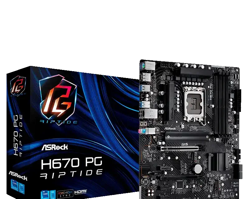 AsRock H670 PG Riptide Motherboard 14th Gen Intel