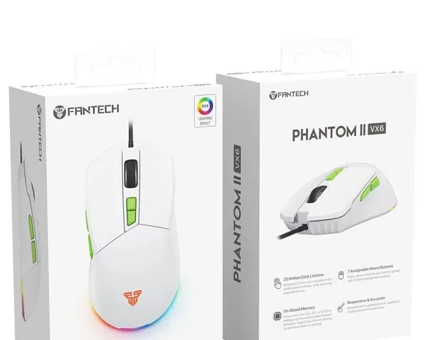 Fantech VX6 Venom Go Phantom II White Gaming Mouse