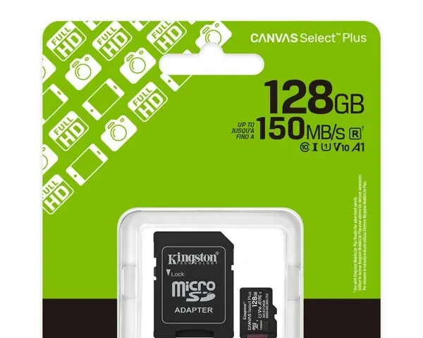Kingston Canvas Select Plus 128GB microSD +Adapter SDCS3/128GB