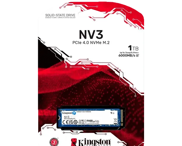 Kingston 1TB NV3 PCIe 4.0 NVMe SSD SNV3S/1000G