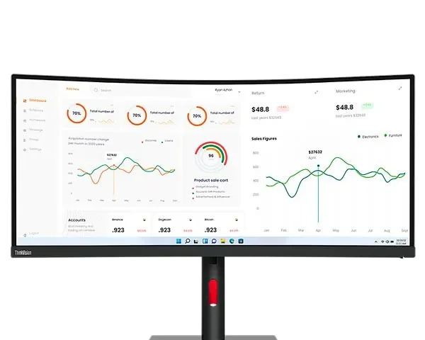 Lenovo ThinkVision T34w-30 Curved Monitor 63D4GAT1EU