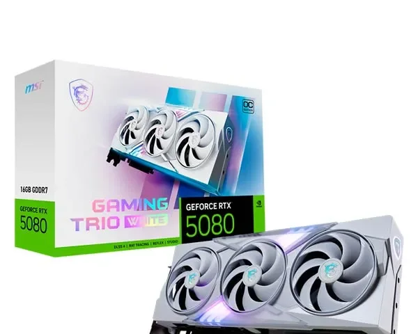 MSI GeForce RTX 5080 16GB Gaming Trio OC White