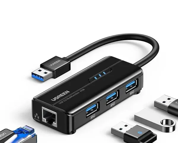 UGREEN USB 3.0 Hub Ethernet 4-in-1 Adapter 20265