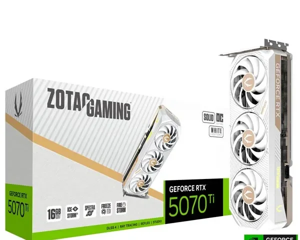 ZOTAC Gaming GeForce RTX 5070 Ti 16GB Solid Core OC White Edition