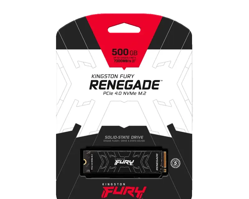 Kingston FURY Renegade 500GB PCIe 4.0 NVMe M.2 SSD SFYRS/500G